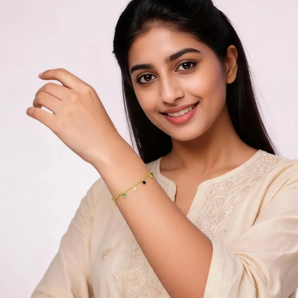 Gold_Tone_Charm_Hand_Bracelet_For_Women