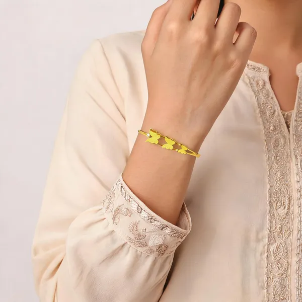 Gold_Tone_Butterfly_Bracelet_For_Women