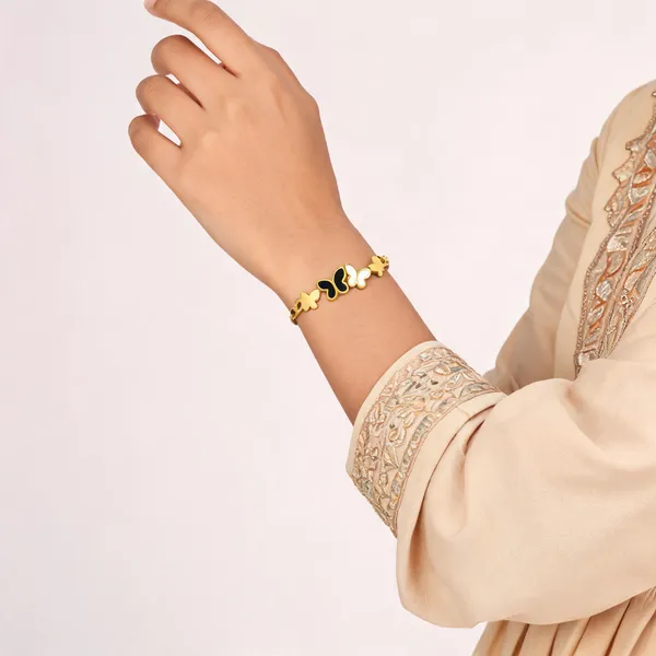 Gold_Tone_Butterfly_Motif_Cuff_Bracelet_For_Women