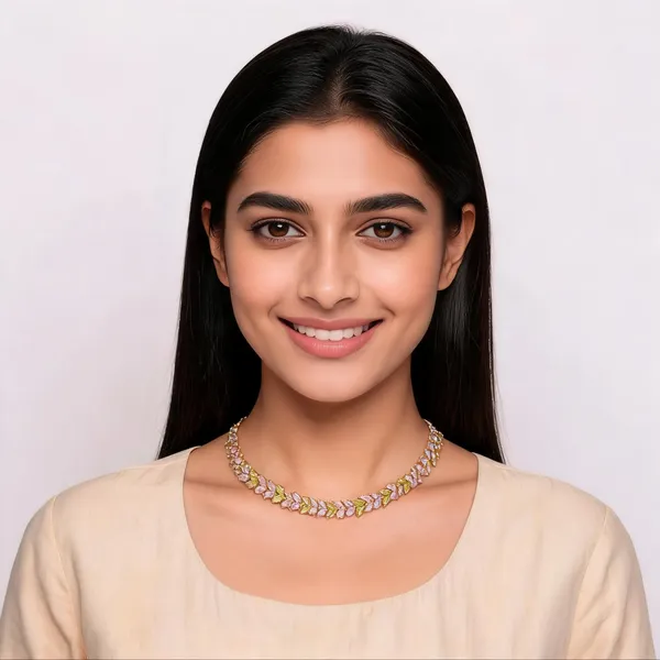 Gold_Tone_Pink_Floral_Stone_Necklace