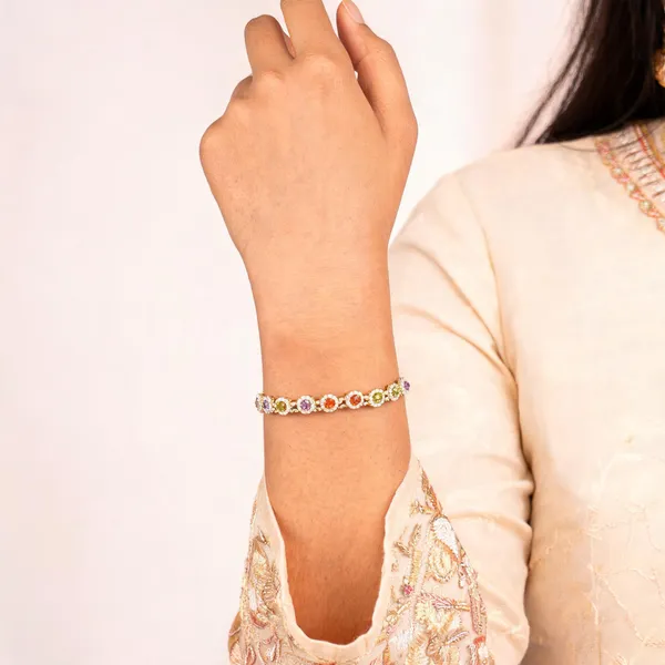 Multicolour_Gold_Tone_Stone_Bracelet_For_Women