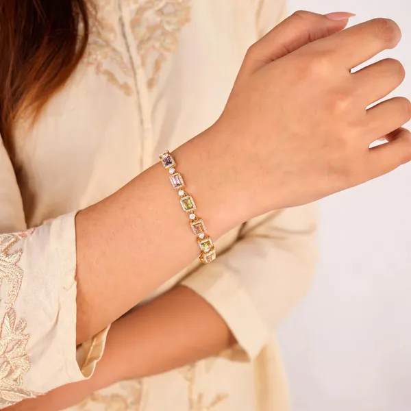 Gold_Tone_Multicolour_Stone_Bracelet_For_Women