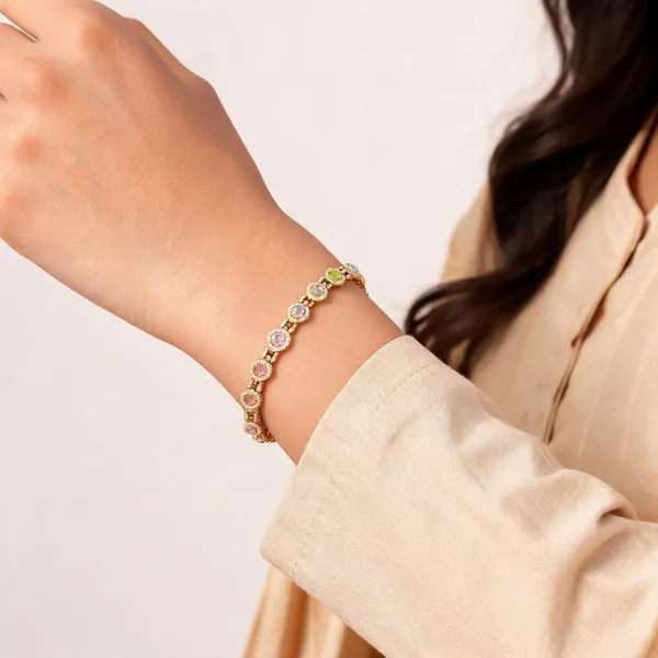 Gold_Tone_Multicolour_Stone_Bracelet_For_Women