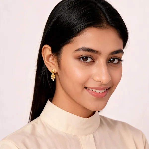 Gold_Tone_Loop_Drop_Earrings_For_Women
