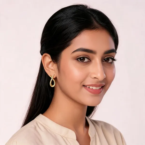 Gold-Tone_Cross_Loop_Earrings_For_Women