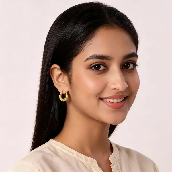 Gold_Tone_Textured_Hoop_Earrings_For_Women