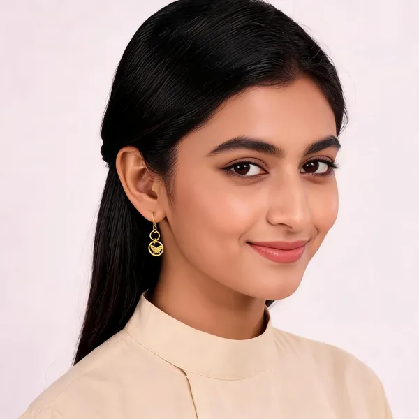 Gold_Tone_Butterfly_Drop_Earrings_For_Women