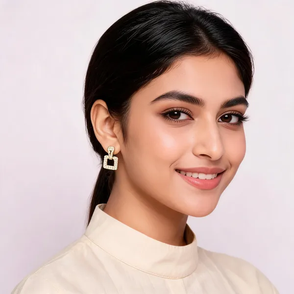 Gold_Tone_Geometric_Stud_Earrings_For_Women