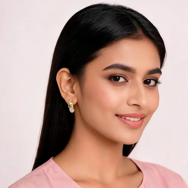 Gold_Tone_Floral_Hoop_Earrings_For_Women