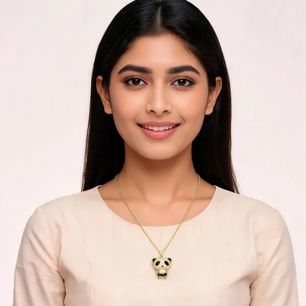 Gold-Tone_Panda_Pendant_Necklace_For_Women