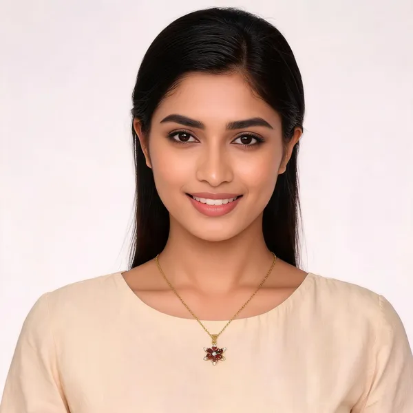 Gold-Tone_Floral_Pendant_Necklace_For_Women