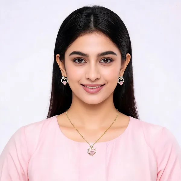 Gold_Tone_Heart_Pendant_Jewellery_Set_For_Women