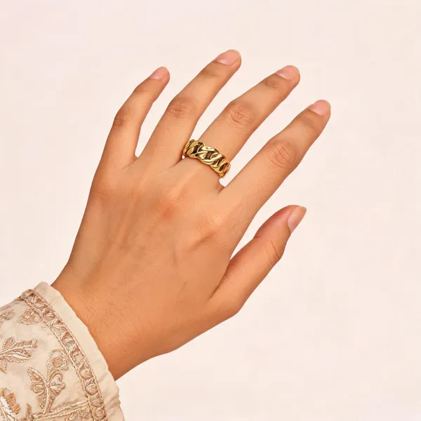 Gold_Tone_Chain_Link_Ring_For_Women