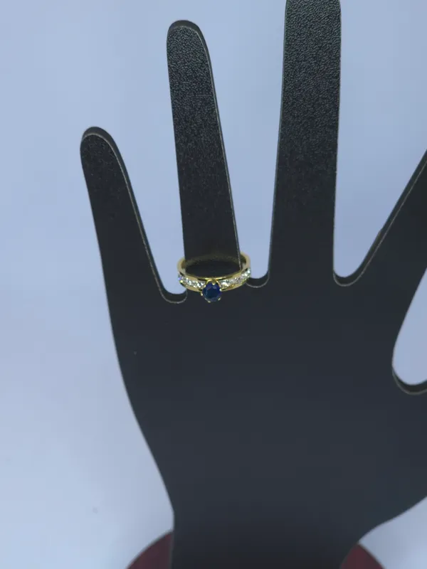 Gold_Tone_Blue_Stone_Solitaire_Band_Ring_For_Women