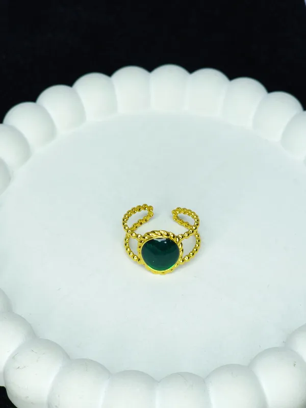 Gold_Tone_Green_Stone_Ring_For_Women