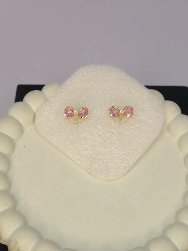 Pink_Stone_Bow_Stud_Earrings