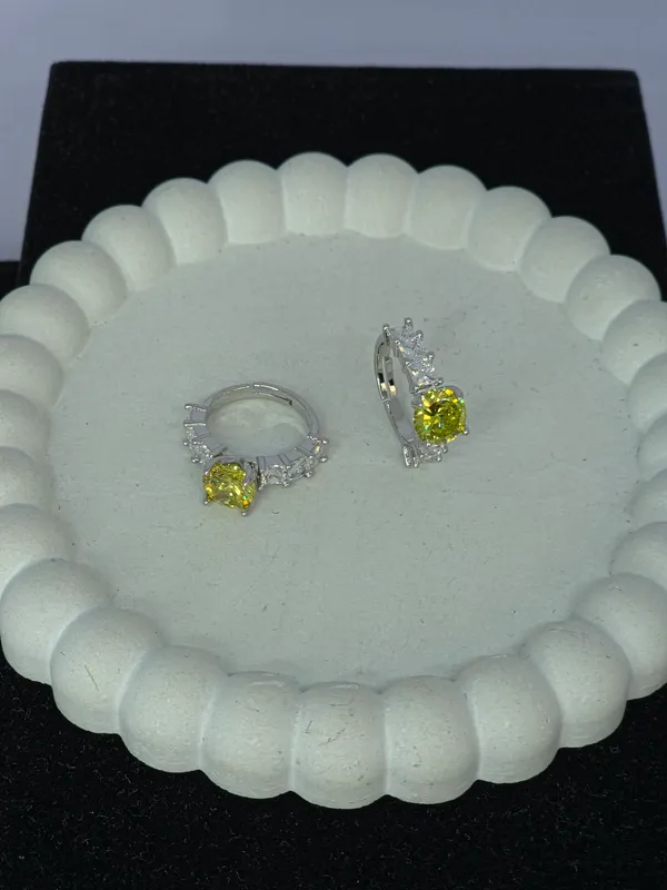 Silver_Tone_Steel_Yellow_Stone_Hoop_Earrings_For_Women