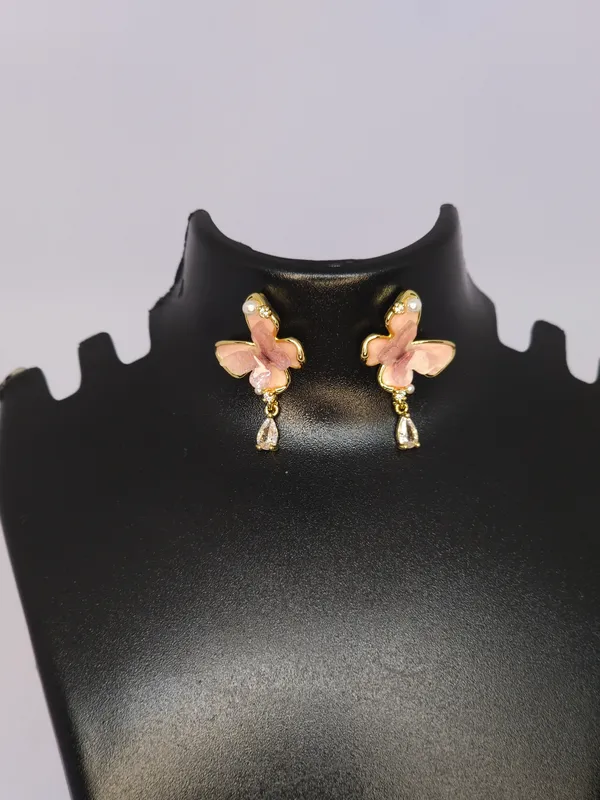 Pink_Butterfly_Drop_Earrings_For_Women