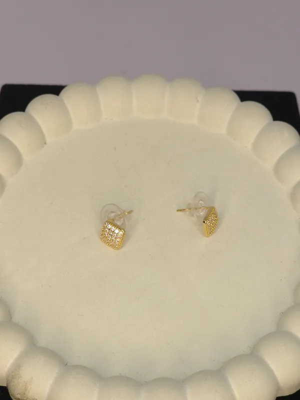 Gold_Tone_Square_Stud_Earrings_For_Women