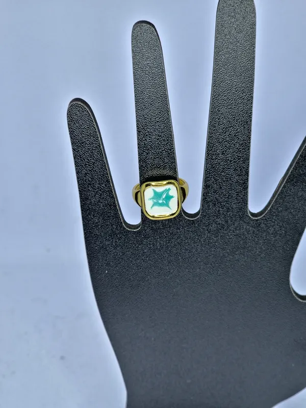 Gold_Tone_Turquoise_Star_Statement_Ring_For_Women