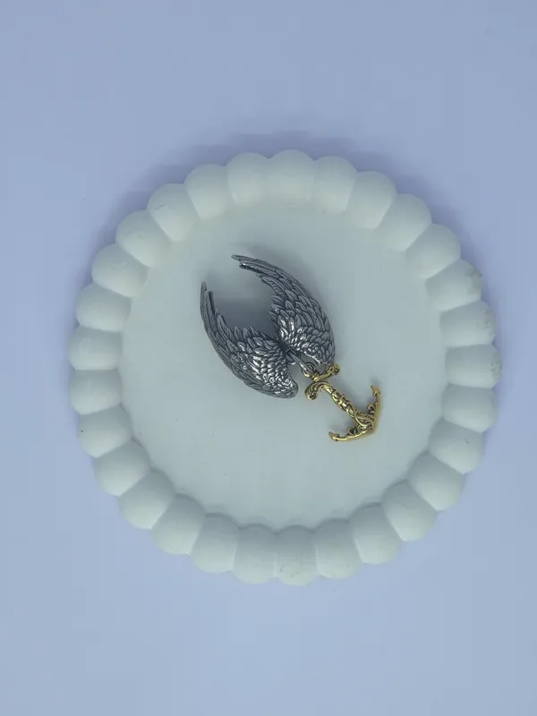 Two_Tone_Steel_Angel_Wing_Pendant_Necklace_For_Men