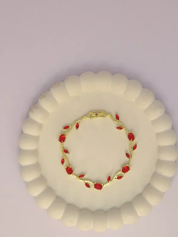 Gold_Tone_Red_Stone_Bracelet_For_Women