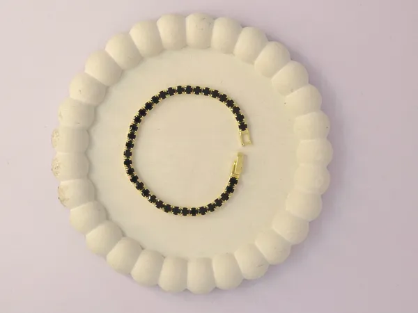 Black_Beaded_Gold_Tone_Bracelet_For_Women