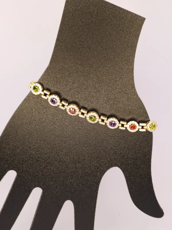 Multicolour_Gold_Tone_Stone_Bracelet_For_Women