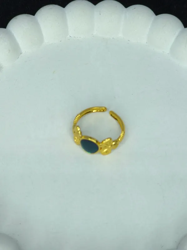 Gold_Tone_Oval_Blue-Green_Stone_Butterfly_Ring_For_Women