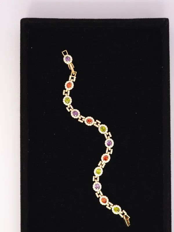 Multicolour_Gold_Tone_Stone_Bracelet_For_Women