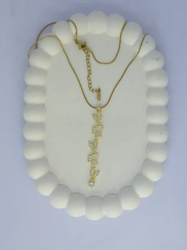 Gold_Tone_Steel_Layered_Butterfly_Pendant_Necklace_For_Women