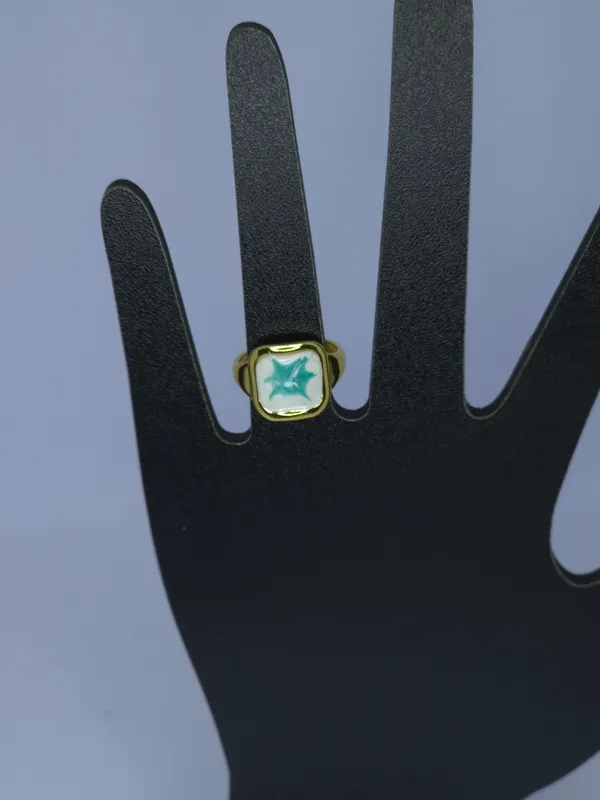 Gold_Tone_Turquoise_Star_Statement_Ring_For_Women