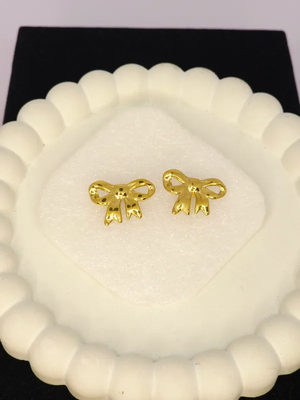 Gold_Tone_Bow_Stud_Earrings_For_Women