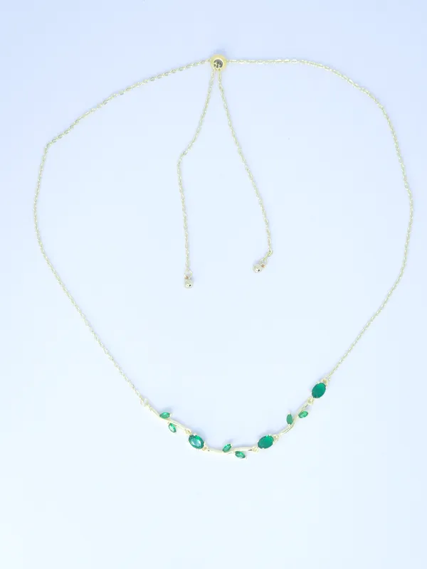 Gold_Tone_Green_Stone_Necklace_For_Women