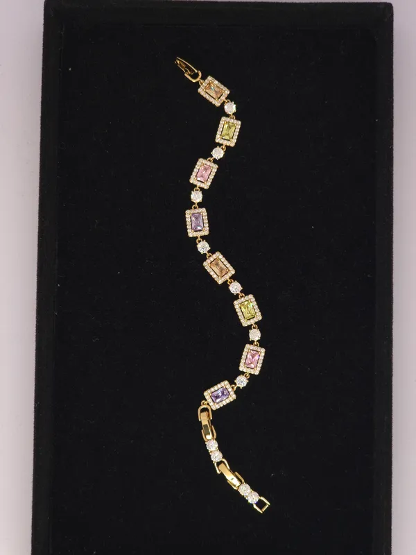 Gold_Tone_Multicolour_Stone_Bracelet_For_Women