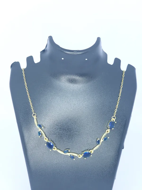 Blue_Gold-Tone_Stone_Necklace_For_Women