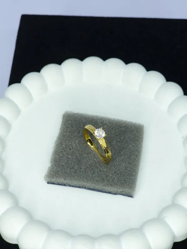 Gold_Tone_Clear_Solitaire_Stone_Band_Ring_For_Women