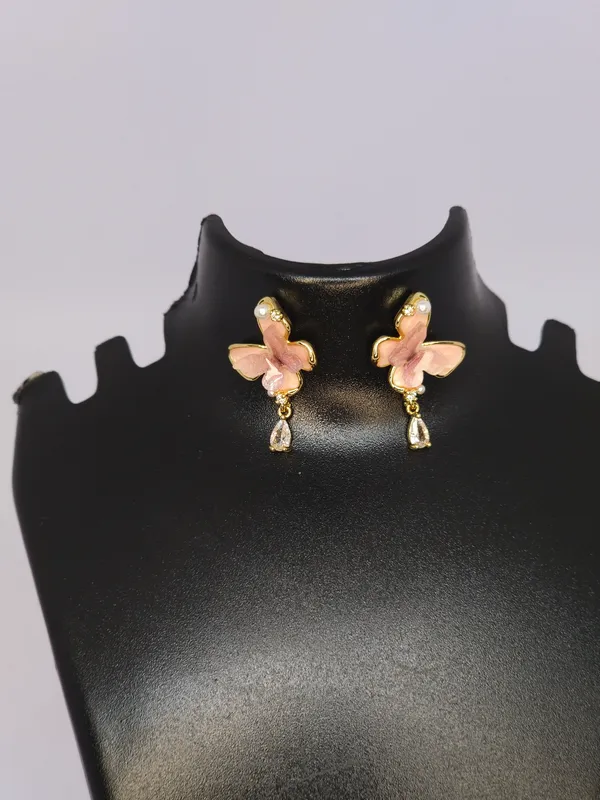 Pink_Butterfly_Drop_Earrings_For_Women