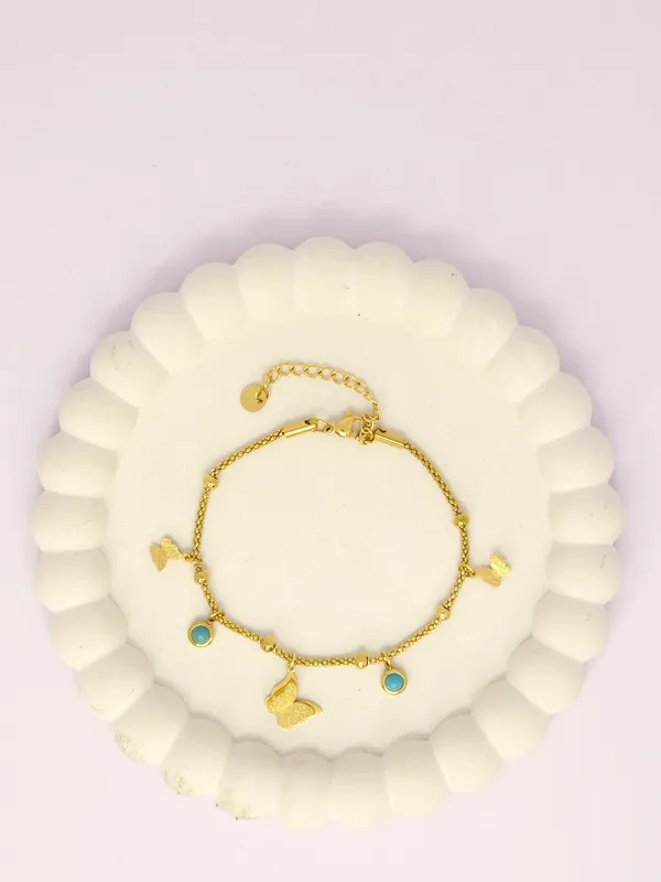 Gold_Tone_Butterfly_Charm_Bracelet_For_Women