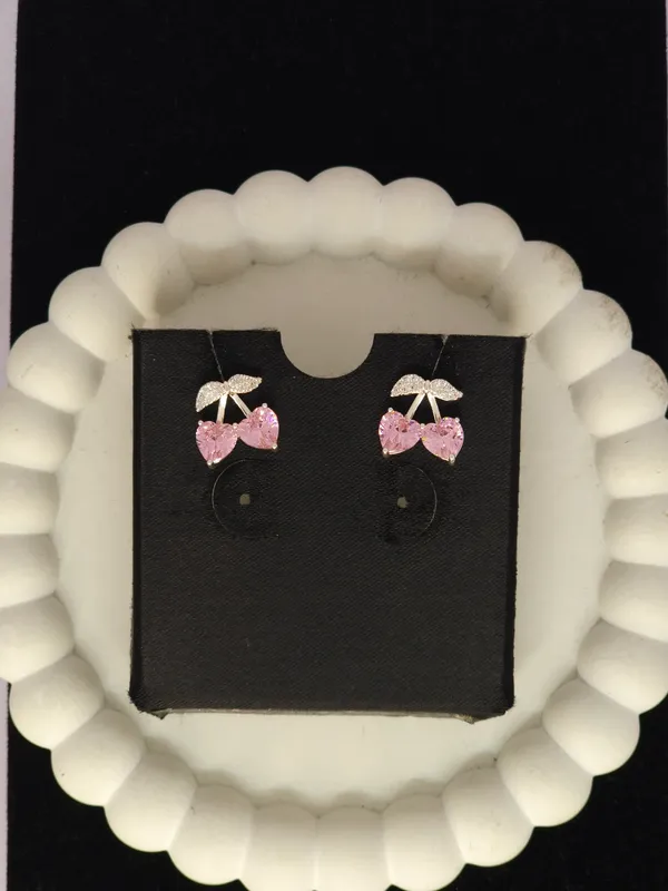 Pink_Cherry_Design_Stud_Earrings_For_Women