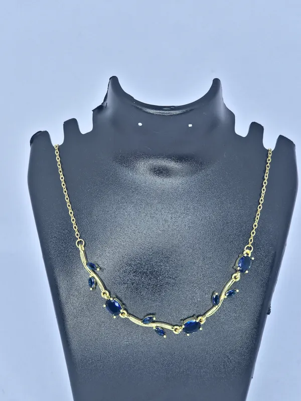 Blue_Gold-Tone_Stone_Necklace_For_Women