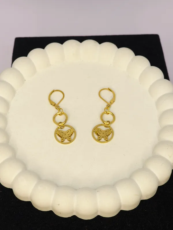 Gold_Tone_Butterfly_Drop_Earrings_For_Women