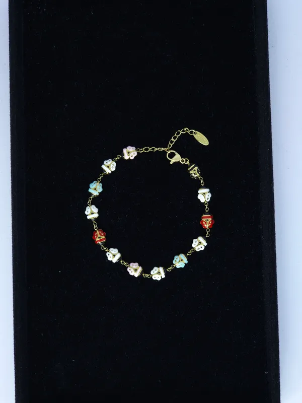 Multicolour_Gold_Tone_Steel_Elephant_Charm_Bracelet_For_Women