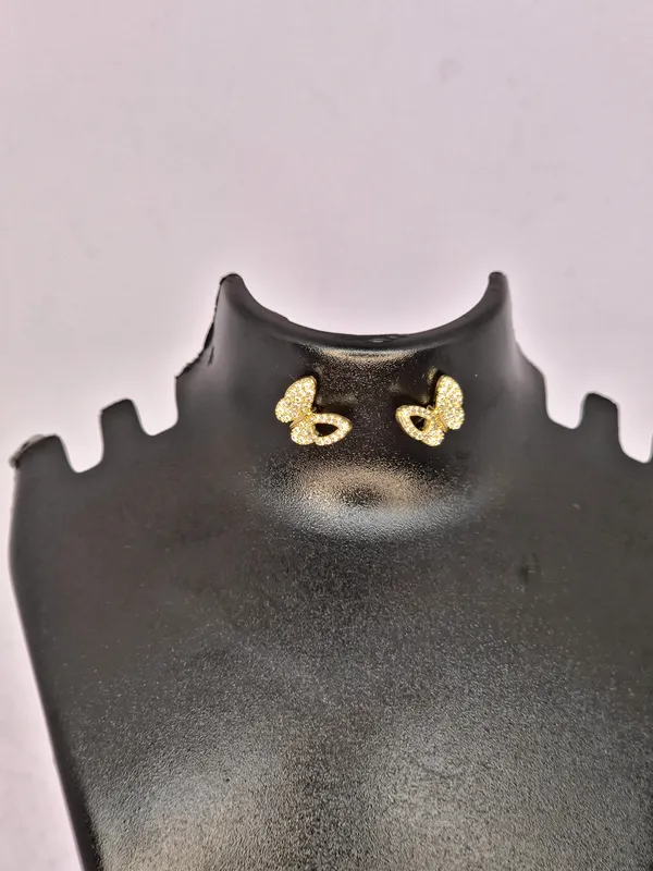 Gold-Tone_Textured_Stud_Earrings_For_Women
