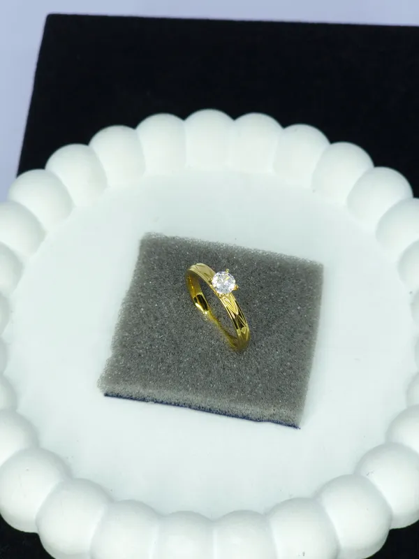 Gold_Tone_Clear_Solitaire_Stone_Band_Ring_For_Women