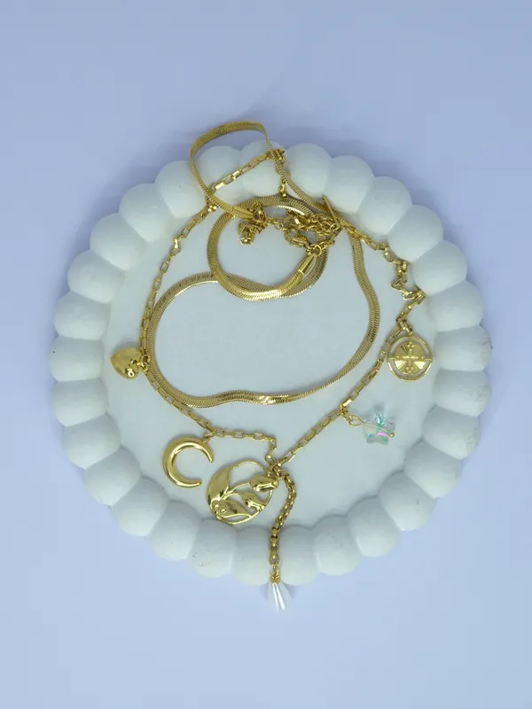 Gold_Tone_Layered_Charm_Necklace_For_Women