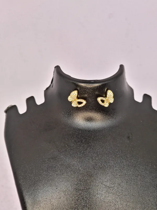 Gold-Tone_Textured_Stud_Earrings_For_Women