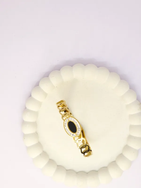 Gold_Tone_Oval_Stone_Bracelet_For_Women