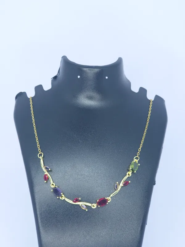 Gold_Tone_Multicolor_Stone_Necklace_For_Women
