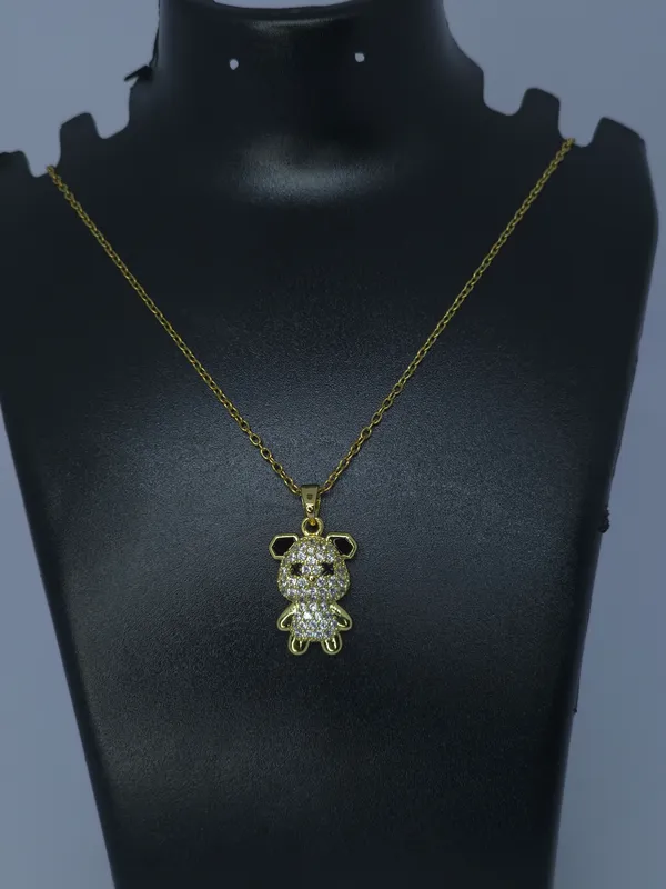 Gold-Tone_Teddy_Bear_Pendant_Necklace_For_Women